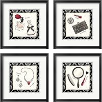 Framed 'Cosmetique 4 Piece Framed Art Print Set' border=