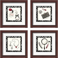 Framed 'Cosmetique 4 Piece Framed Art Print Set' border=