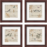 Framed 'Words that Count 4 Piece Framed Art Print Set' border=