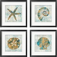 Framed 'Coastal Beauty 4 Piece Framed Art Print Set' border=