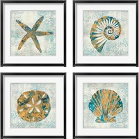 Framed 'Coastal Beauty 4 Piece Framed Art Print Set' border=