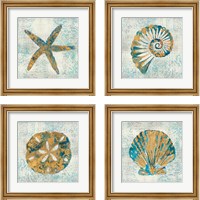 Framed 'Coastal Beauty 4 Piece Framed Art Print Set' border=