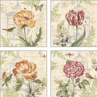 Framed 'Floral Nature Trail 4 Piece Art Print Set' border=