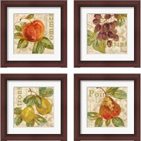 Framed 'Rustic Fruit 4 Piece Framed Art Print Set' border=