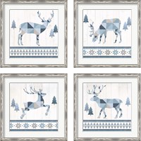 Framed 'Nordic Geo Lodge 4 Piece Framed Art Print Set' border=