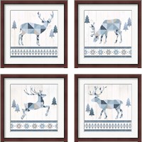 Framed 'Nordic Geo Lodge 4 Piece Framed Art Print Set' border=