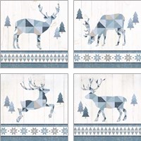 Framed 'Nordic Geo Lodge 4 Piece Art Print Set' border=