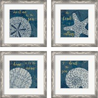 Framed 'Coastal Lace 4 Piece Framed Art Print Set' border=