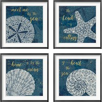 Framed 'Coastal Lace 4 Piece Framed Art Print Set' border=