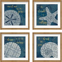 Framed 'Coastal Lace 4 Piece Framed Art Print Set' border=