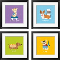 Framed 'Good Dogs 4 Piece Framed Art Print Set' border=