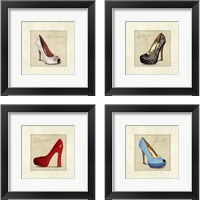 Framed 'Famous Shoes 4 Piece Framed Art Print Set' border=