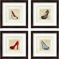 Framed 'Famous Shoes 4 Piece Framed Art Print Set' border=