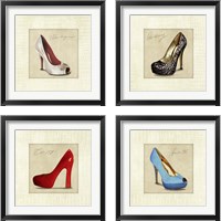 Framed 'Famous Shoes 4 Piece Framed Art Print Set' border=