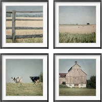 Framed 'Neutral Country 4 Piece Framed Art Print Set' border=