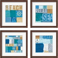 Framed Beachscape Collage 4 Piece Framed Art Print Set