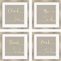 Framed 'Underlined Farm 4 Piece Framed Art Print Set' border=