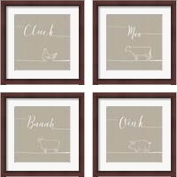 Framed 'Underlined Farm 4 Piece Framed Art Print Set' border=