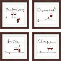 Framed 'Underlined Wine 4 Piece Framed Art Print Set' border=