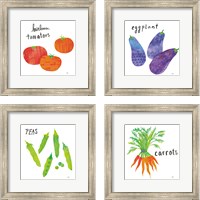 Framed 'Kitchen Garden 4 Piece Framed Art Print Set' border=