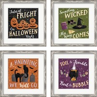 Framed 'Haunted Halloween 4 Piece Framed Art Print Set' border=