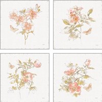 Framed 'Watery Blooms 4 Piece Art Print Set' border=