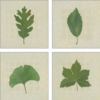 Framed 'Forest Leaves 4 Piece Art Print Set' border=