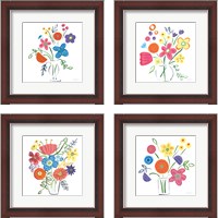 Framed 'Floral Medley 4 Piece Framed Art Print Set' border=