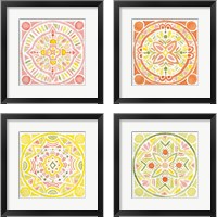 Framed 'Citrus Tile 4 Piece Framed Art Print Set' border=