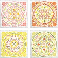 Framed 'Citrus Tile 4 Piece Art Print Set' border=