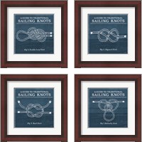 Framed 'Vintage Sailing Knots 4 Piece Framed Art Print Set' border=