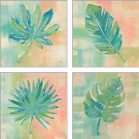 Framed 'Beach Cove Leaves 4 Piece Art Print Set' border=