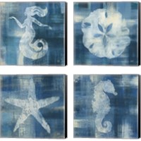 Framed 'Batik Seas 4 Piece Canvas Print Set' border=