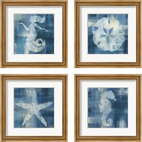 Framed 'Batik Seas 4 Piece Framed Art Print Set' border=