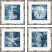 Framed 'Batik Seas 4 Piece Framed Art Print Set' border=
