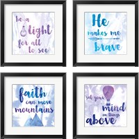 Framed 'Words of Faith 4 Piece Framed Art Print Set' border=