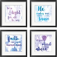 Framed 'Words of Faith 4 Piece Framed Art Print Set' border=