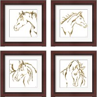 Framed 'Gilded Horse 4 Piece Framed Art Print Set' border=