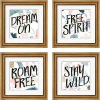 Framed 'April Showers Inspiration 4 Piece Framed Art Print Set' border=