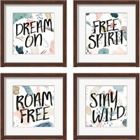 Framed 'April Showers Inspiration 4 Piece Framed Art Print Set' border=