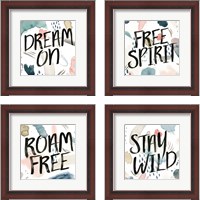 Framed 'April Showers Inspiration 4 Piece Framed Art Print Set' border=