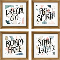 Framed 'April Showers Inspiration 4 Piece Framed Art Print Set' border=