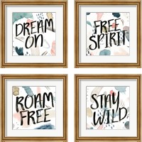 Framed 'April Showers Inspiration 4 Piece Framed Art Print Set' border=