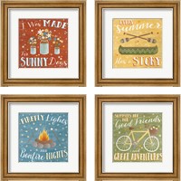 Framed 'Summer Sunshine 4 Piece Framed Art Print Set' border=