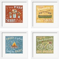 Framed 'Summer Sunshine 4 Piece Framed Art Print Set' border=