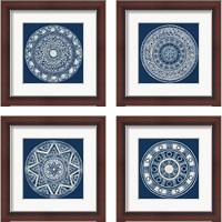 Framed 'Seville Dark Blue 4 Piece Framed Art Print Set' border=