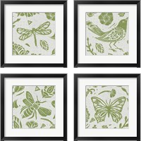 Framed 'Nordic Woodcut 4 Piece Framed Art Print Set' border=