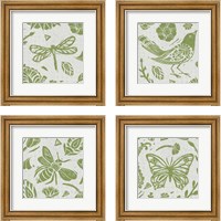 Framed 'Nordic Woodcut 4 Piece Framed Art Print Set' border=