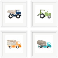 Framed Truck with Paint Texture 4 Piece Framed Art Print Set