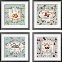 Framed 'Sweet Life 4 Piece Framed Art Print Set' border=